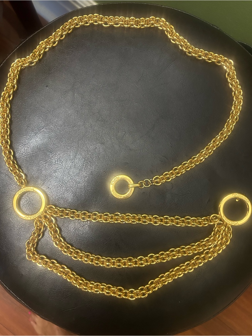 Paloma Picasso Gold-Tone Layered Chain Belt with Ring Details